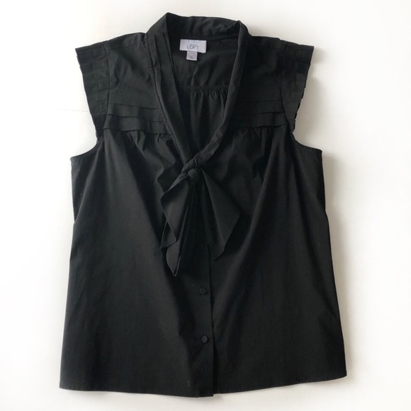 LOFT Tops - Loft black bow tie blouse